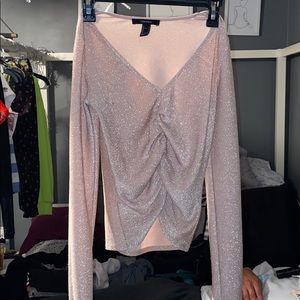 Light pink sparkle long sleeve top